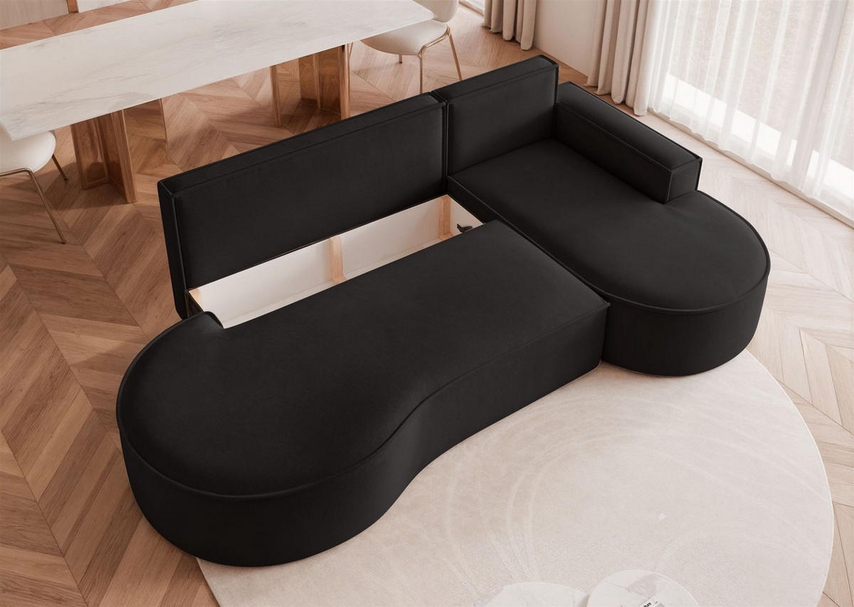 ECKSOFA Arlet Mit Schlaffunktion - Schwarz, Holzwerkstoff/Textil (156/277cm) - Fun Möbel