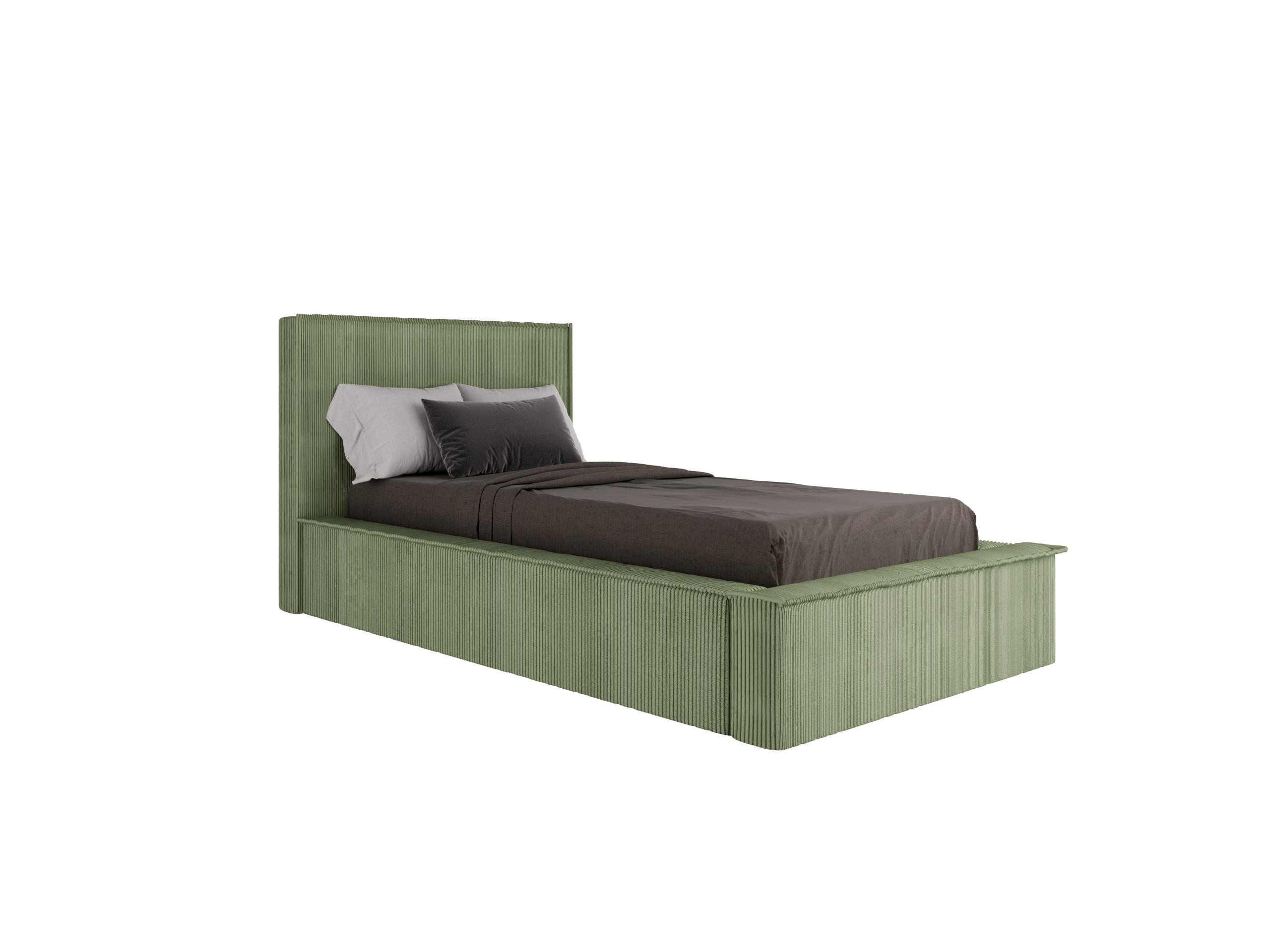 POLSTERBETT SANA 90x200cm Elegantes Polsterbett für modernen Wohnstil , 7-Zonen-Taschenfederkernmatratze mit kokos ARLAN (21 cm), Currygelb - Grün, Holz (90/200cm) - Panda Möbel