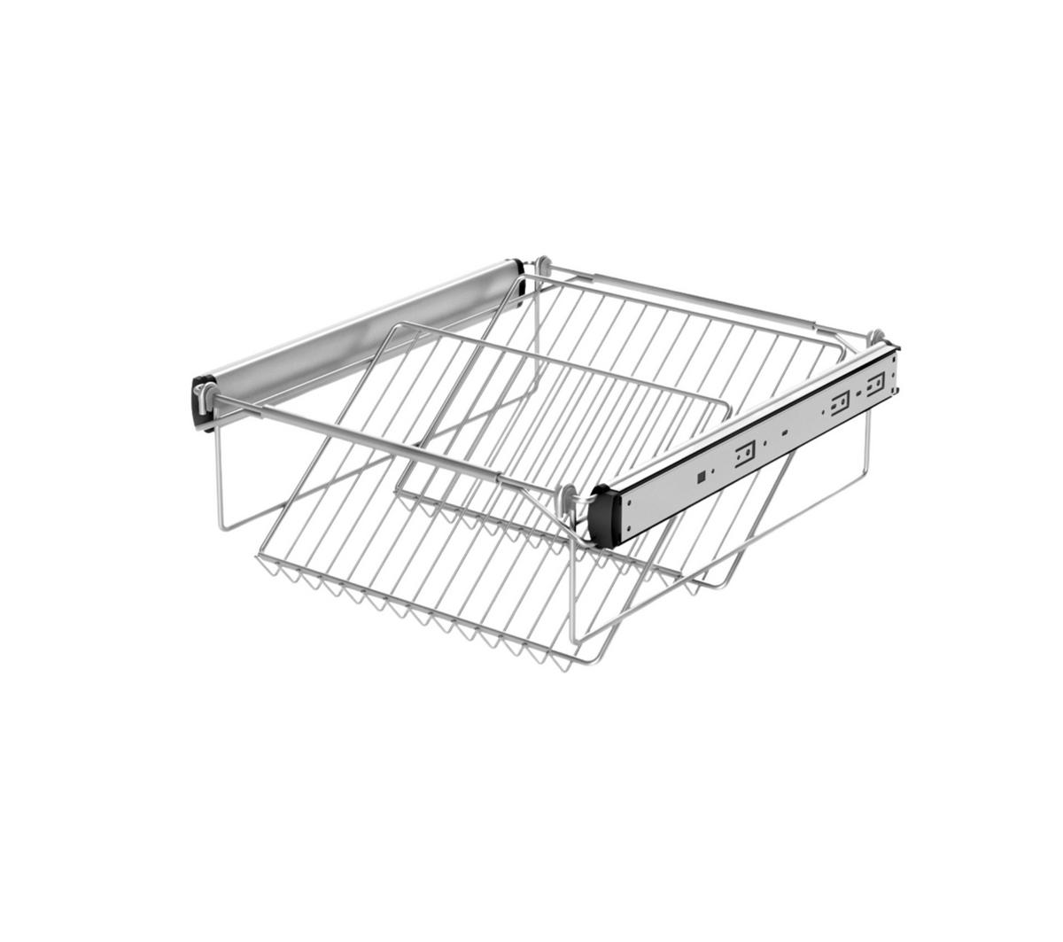 VOLLAUSZUGSKÖRB FÜR SCHUHE 14,8/40/45 - Grau, Metall (40/45cm) - Abiks Möbel