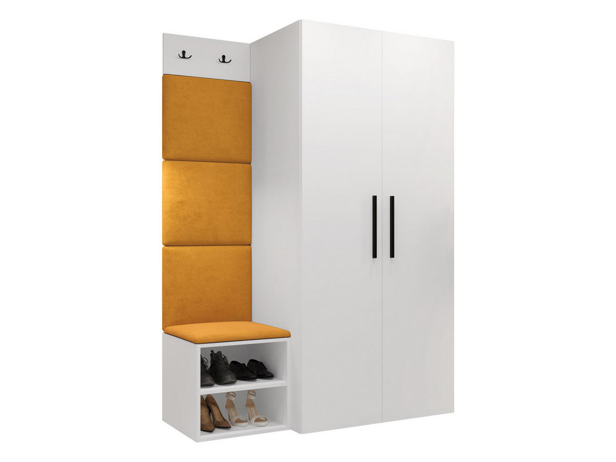 GARDEROBEN-SET Medi IV - Schwarz/Orange, Holzwerkstoff/Kunststoff (80/191/50cm) - MIRJAN24