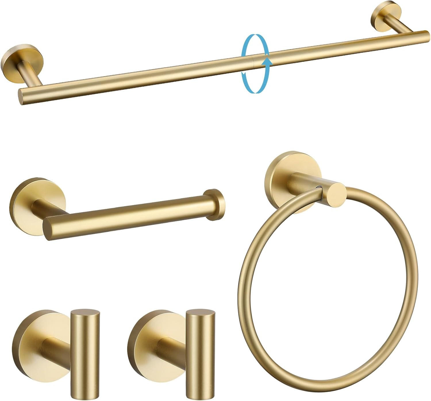 BADEZIMMER-REGAL-SET, gold, 34/17/6 cm - Goldfarben, Metall (17/6/34cm)