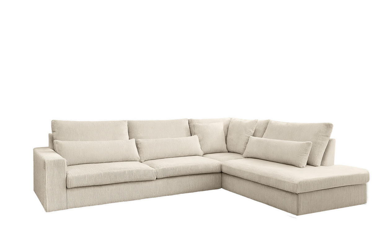 ECKSOFA L-Form SVEN Stoff Poso Ecru Rechts - Ecru, Textil (315/245cm) - Kaiser Möbel