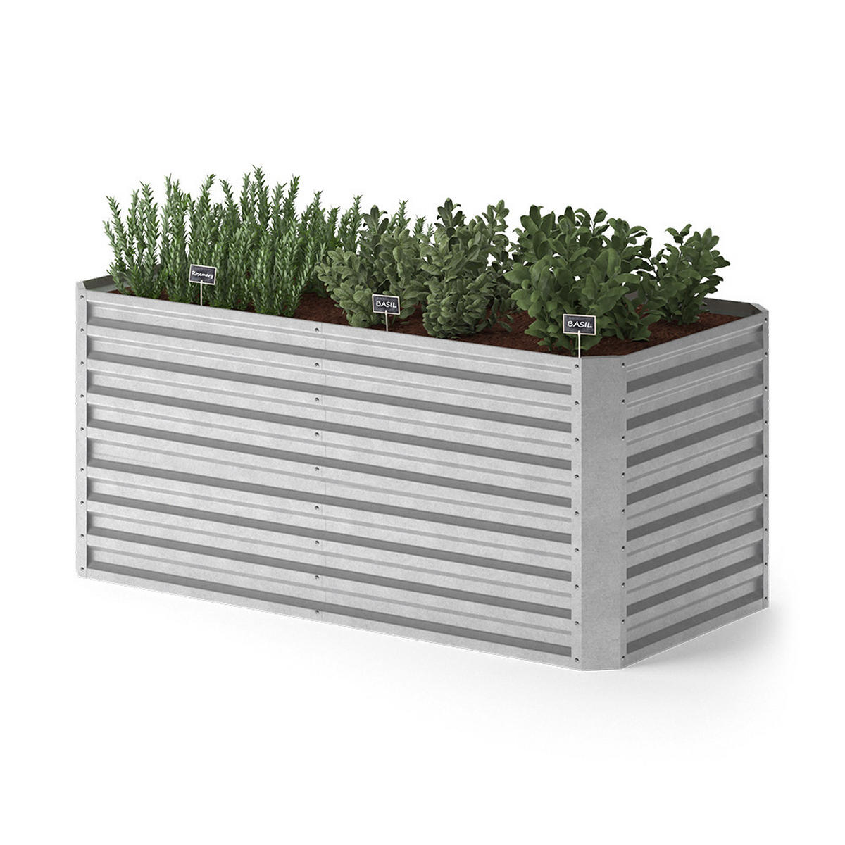 HOCHBEET Silber 180 x 90 cm - Silberfarben, Metall (180/80/90cm) - OK-Living