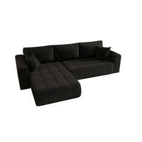 ECKSOFA LARA links graphit Velours Monolith 95 - Schlaffunktion, Bettkasten - Anthrazit, Textil (280/175cm) - Cornero