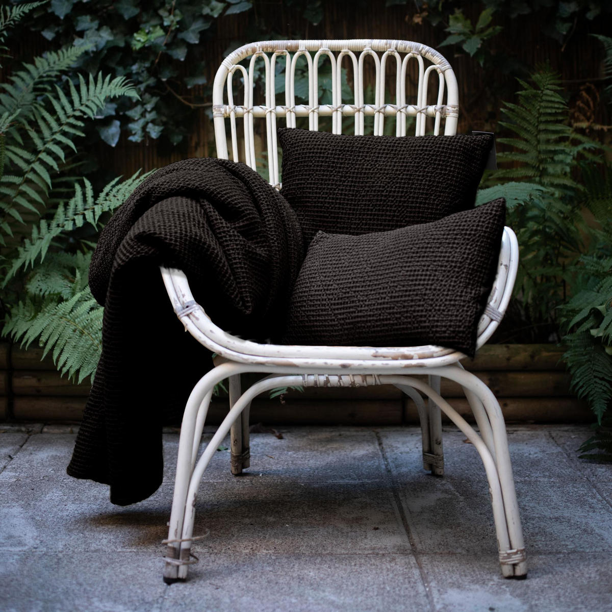 BETTÜBERWURF Maia carbonfarben 260 x 260 cm - Schwarz, Textil (260/260cm) - Vivaraise