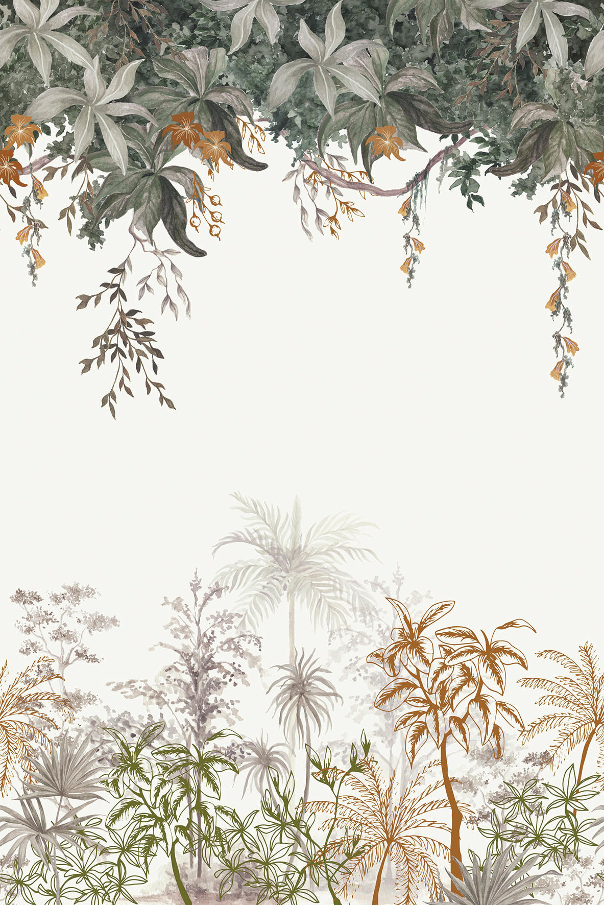 VLIESTAPETE Utan, Dschungel 2 x 3 m, grün - Dunkelgrün/Grün, Papier (200/200cm) - Lilipinso