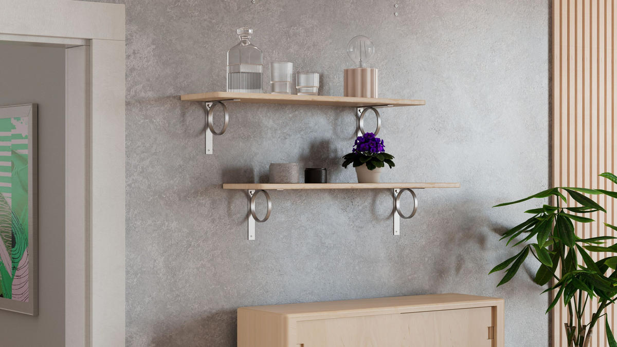 REGALTRÄGER als 2er Set Tom, Stahl in verschiedenen Trendfarben - Grau, Metall (3/20.5/20.5cm) - Alberts