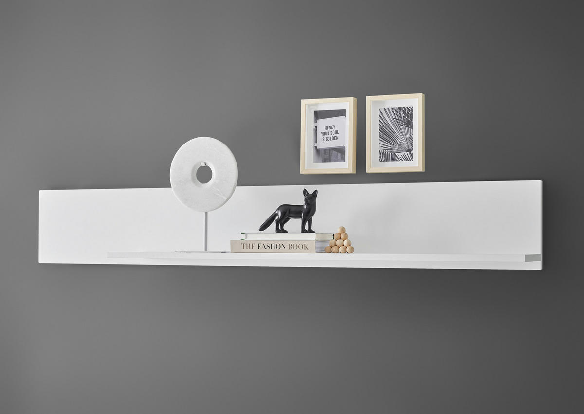 WANDBOARD M17 Weiß Matt 150/22/21 cm ohne Rillen - Weiß, Holzwerkstoff (150/22/21cm) - Livojo