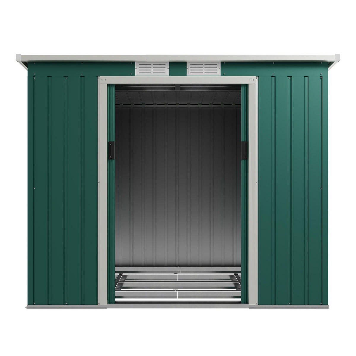 GERÄTESCHUPPEN M Dunkelgrün - Grün, Metall (218/174/132cm) - Juskys