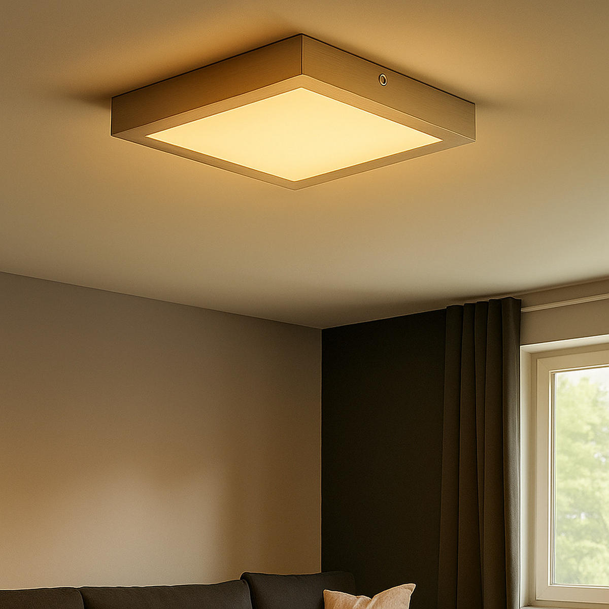 LED DECKENLEUCHTE Metall Silber - Silberfarben, Metall (22.5/22.5/3.5cm)