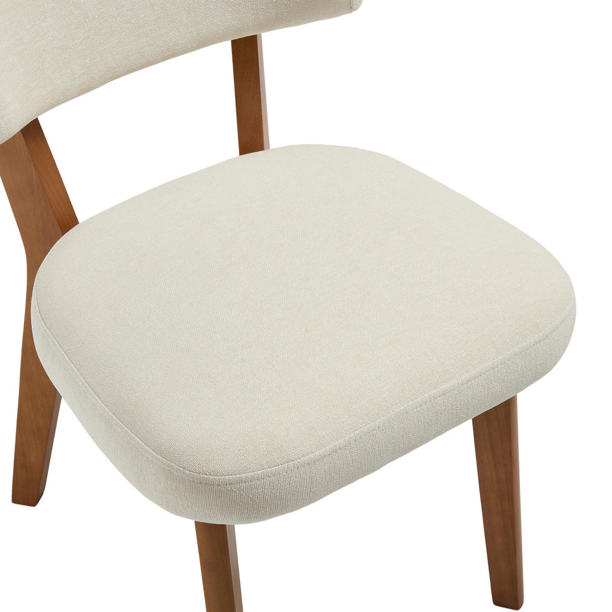 STÜHLE 2er-Set Esszimmerstuhl,Massivholz,Leinenstoff,Beige - Beige, Textil (47/77/54.5cm) - LVHOM