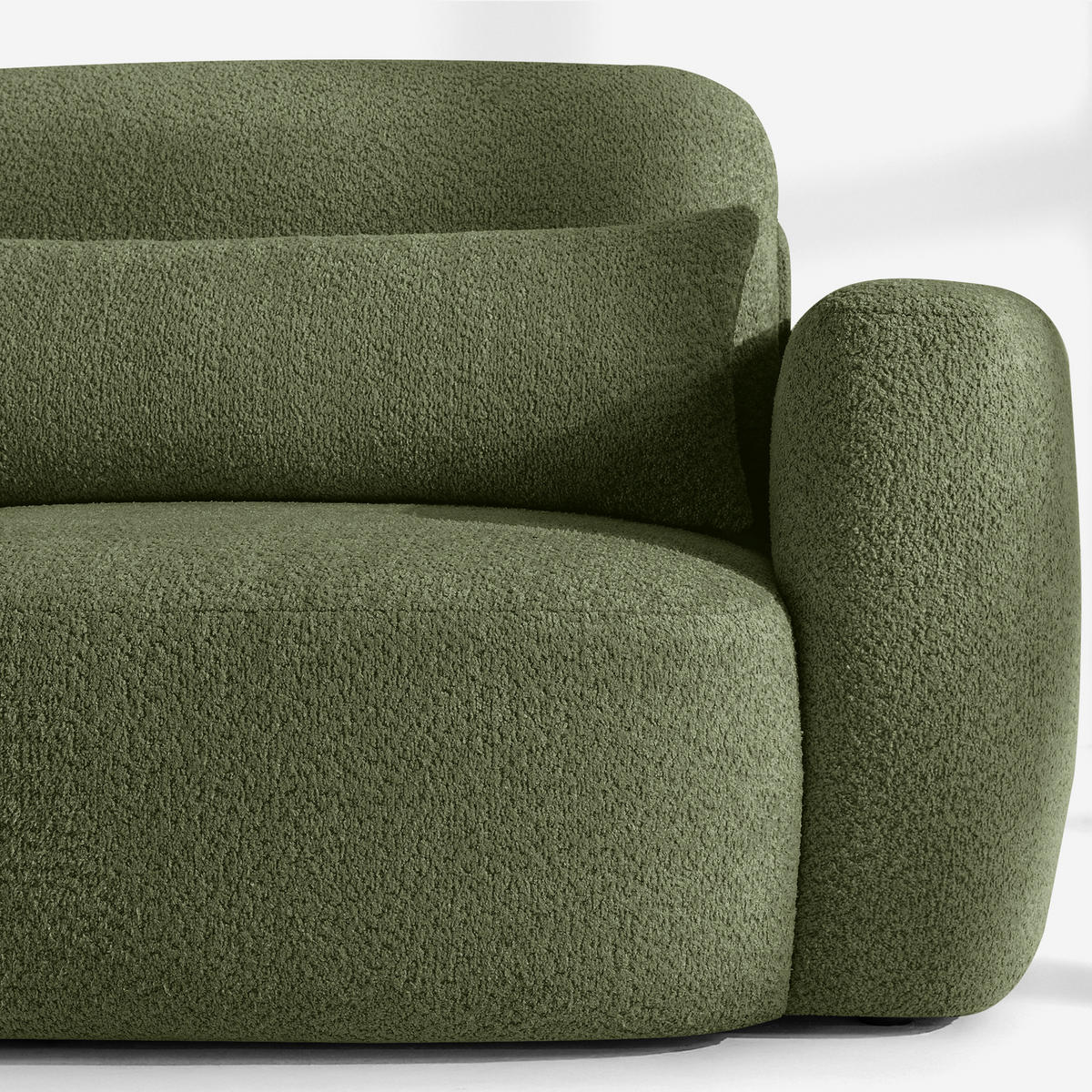 ECKSOFA links ELOSA - Olivgrün, Holz/Textil (245/165cm) - KONSIMO®