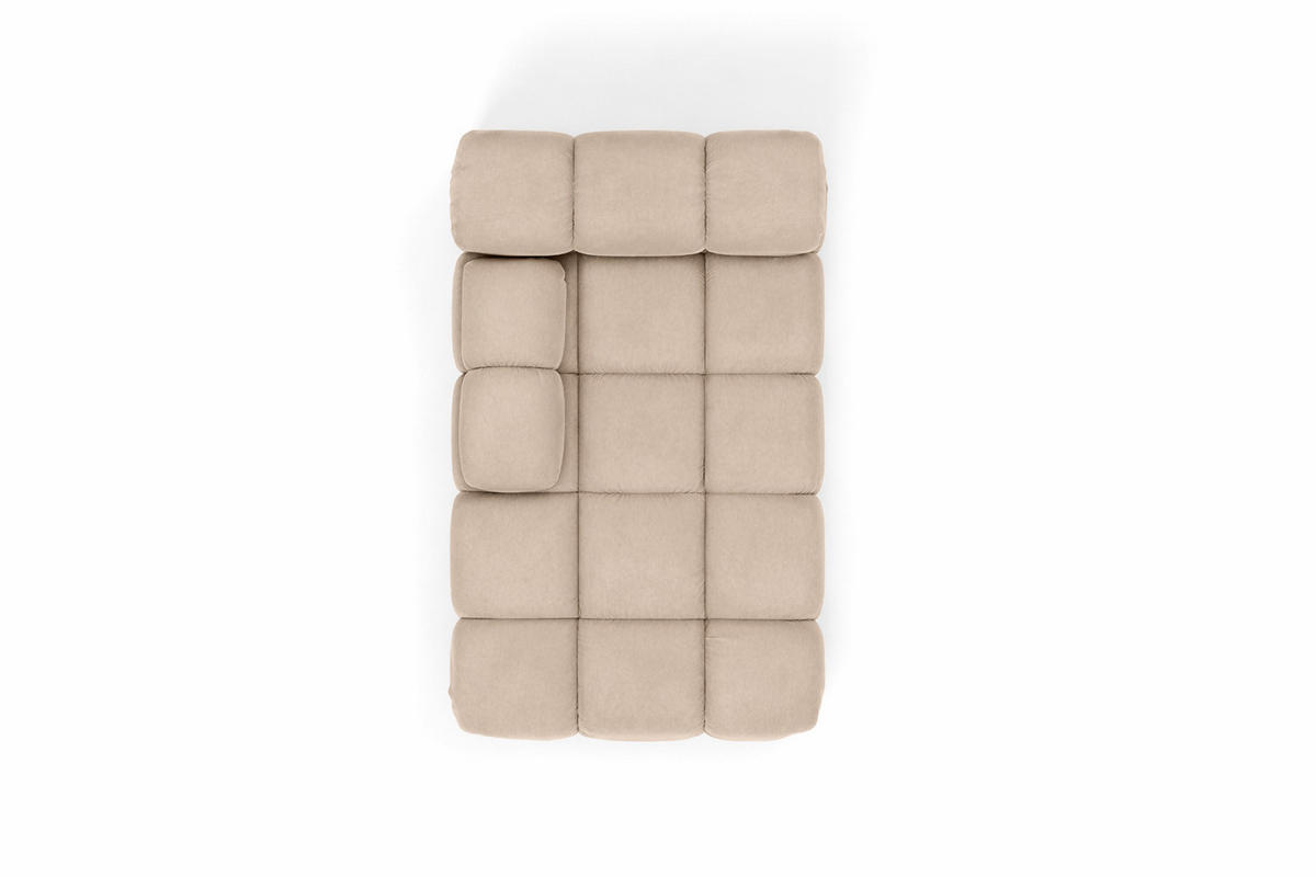 CHAISELONGUE Modular, Veloursstoff Salvador, Beige, Links, Selia - Beige/Creme, Holz (95/70/160cm) - Kaiser Möbel