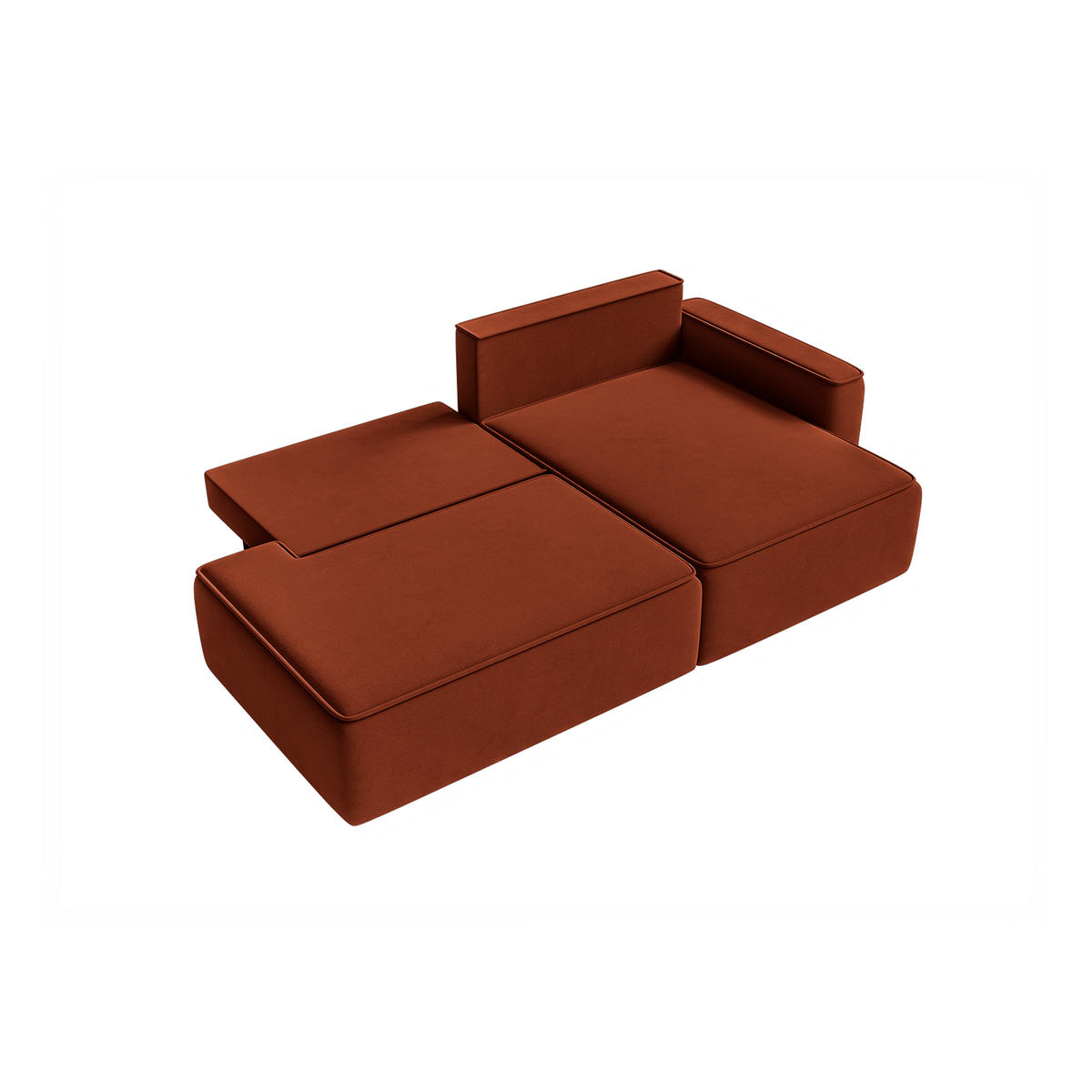 ECKSOFA Sarro mit Schlaffunktion, Rotbraun - Rostfarben, Textil (260/165cm) - Fedve