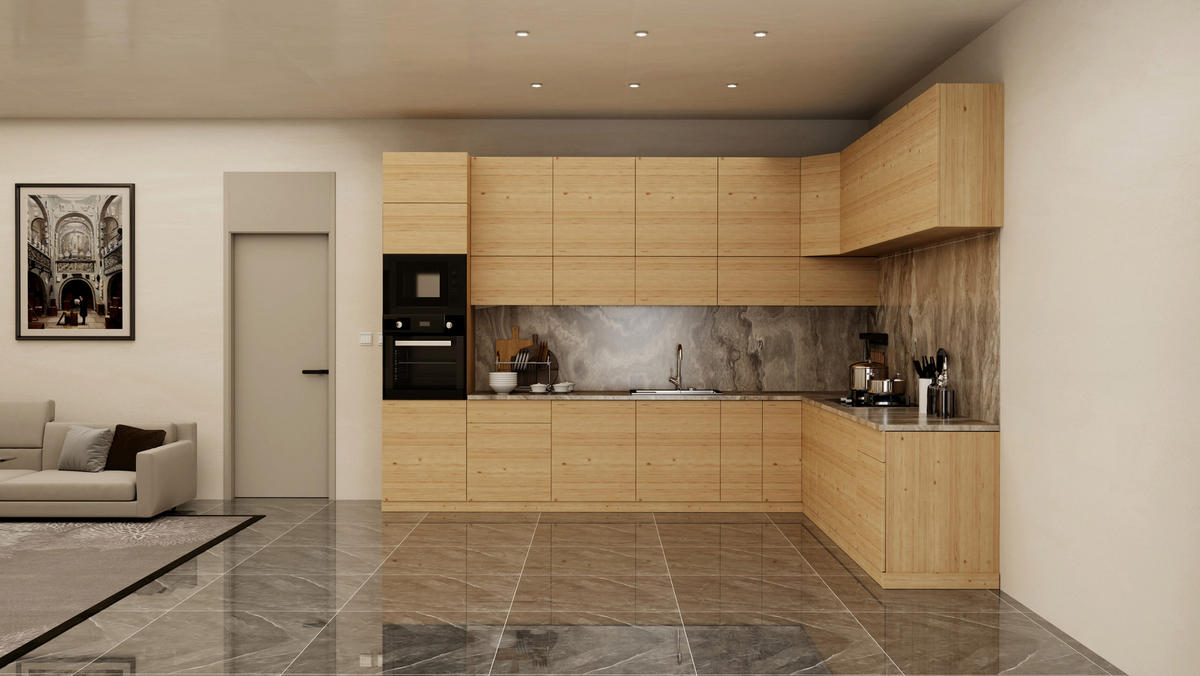 WINKELKÜCHE – Küchenzeile 360 x 300 cm VELORA – KU-S50 – Eiche Artisan - Eiche Artisan, Holzwerkstoff (360/248/300cm) - hi-markt