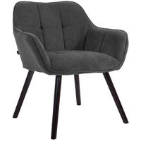 ESSZIMMERSTUHL Cord Dunkelgrau - Dunkelgrau/Schwarz, Holz/Textil (65/82/64cm) - CLP