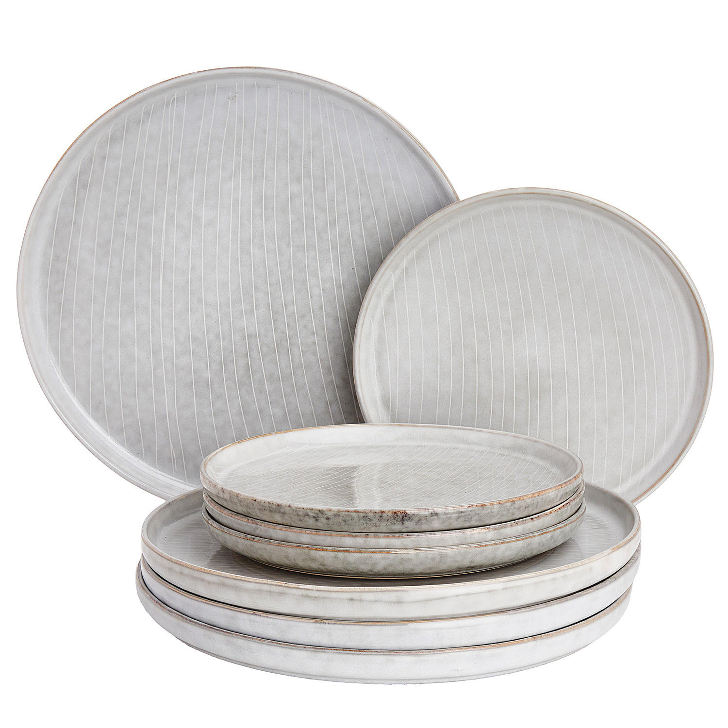 TELLER-SET (8-teilig) Henley - Grau, Keramik (27/2/27cm) - BUTLERS