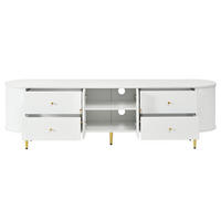TV-RACK 180/40/53 cm Weiß mit 4 Schublade - Weiß, Holz (180/53/40cm) - Oxeza