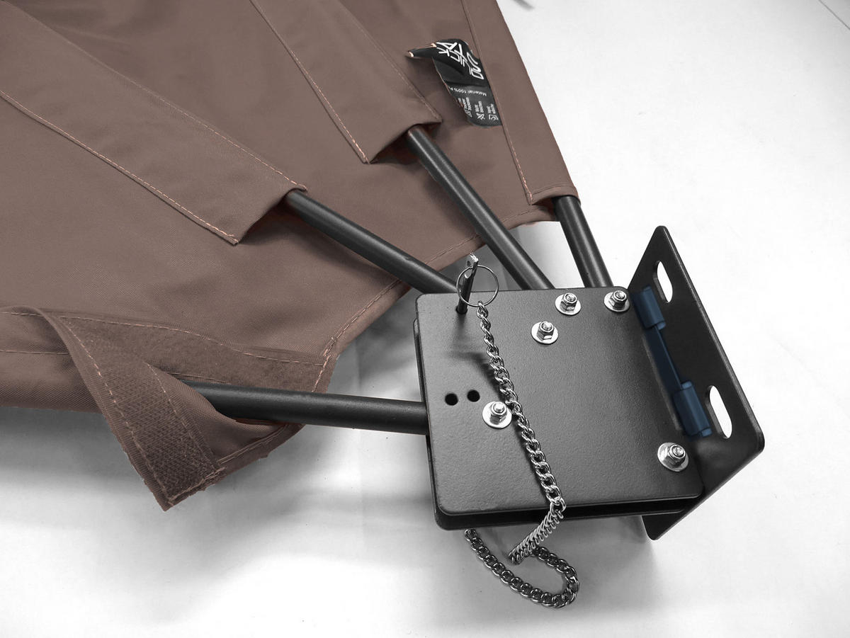 SICHTSCHUTZFÄCHER 115x115 cm Beigegrau mit Easy Mount Wandplatte - Taupe, Metall (2/115cm) - QUICK STAR