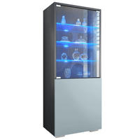VITRINE Granada Denim matt - Pastellblau, Holzwerkstoff (50/122.5/34.5cm) - Vladon
