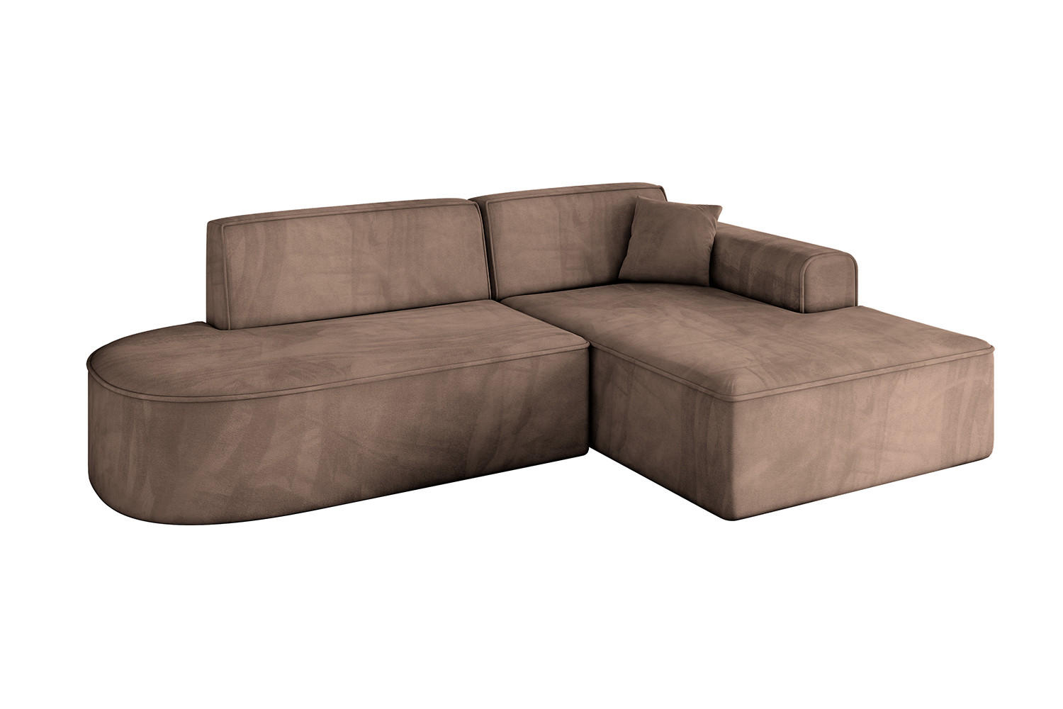 ECKSOFA Ottomane Rechts IREA-L1-v3 - 232x165x77 cm Braun - Braun, Holzwerkstoff/Textil (232/165cm) - ALTDECOR