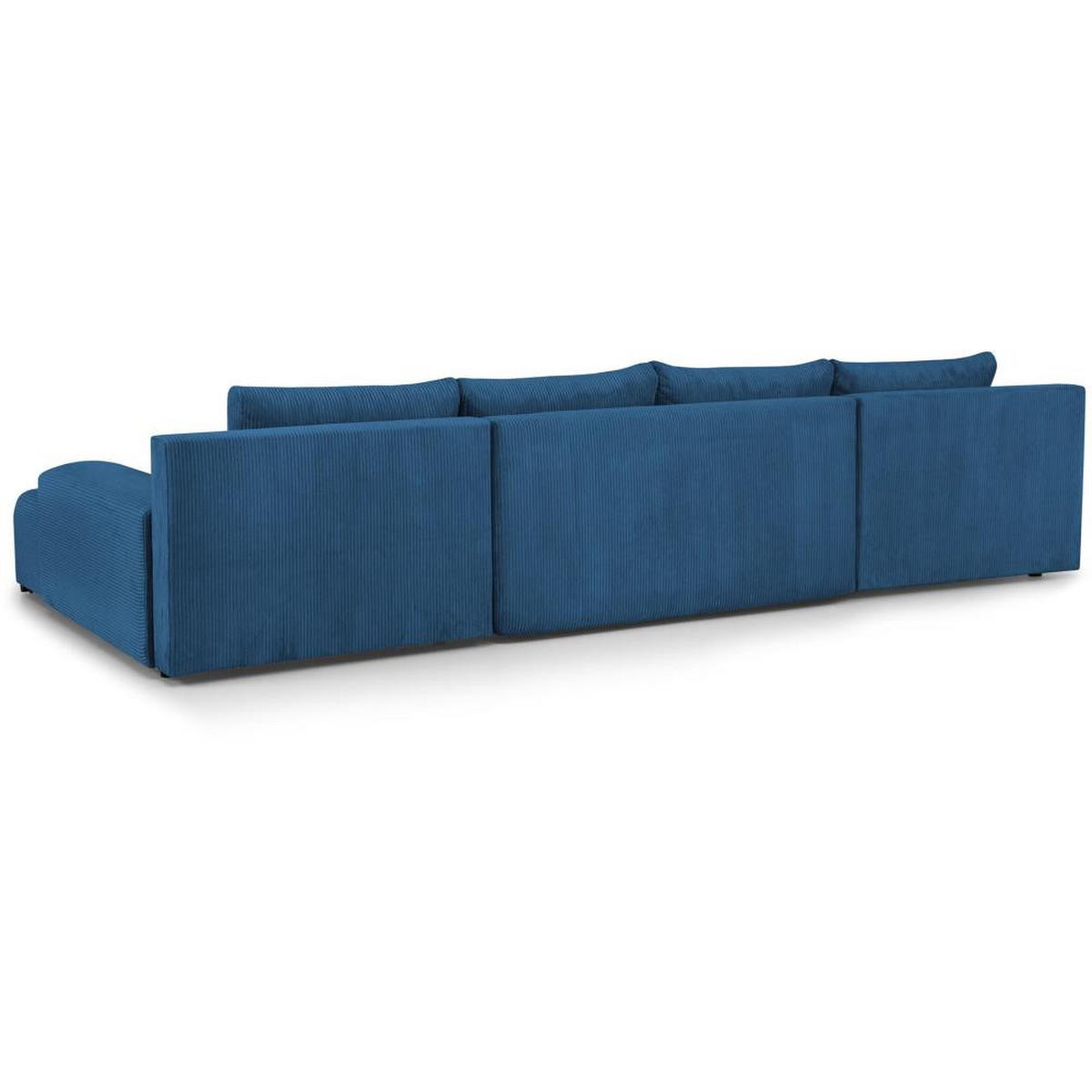 WOHNLANDSCHAFT Benny U dunkelblau - Schwarz/Dunkelblau, Textil/Metall (350/85/186cm) - Beautysofa