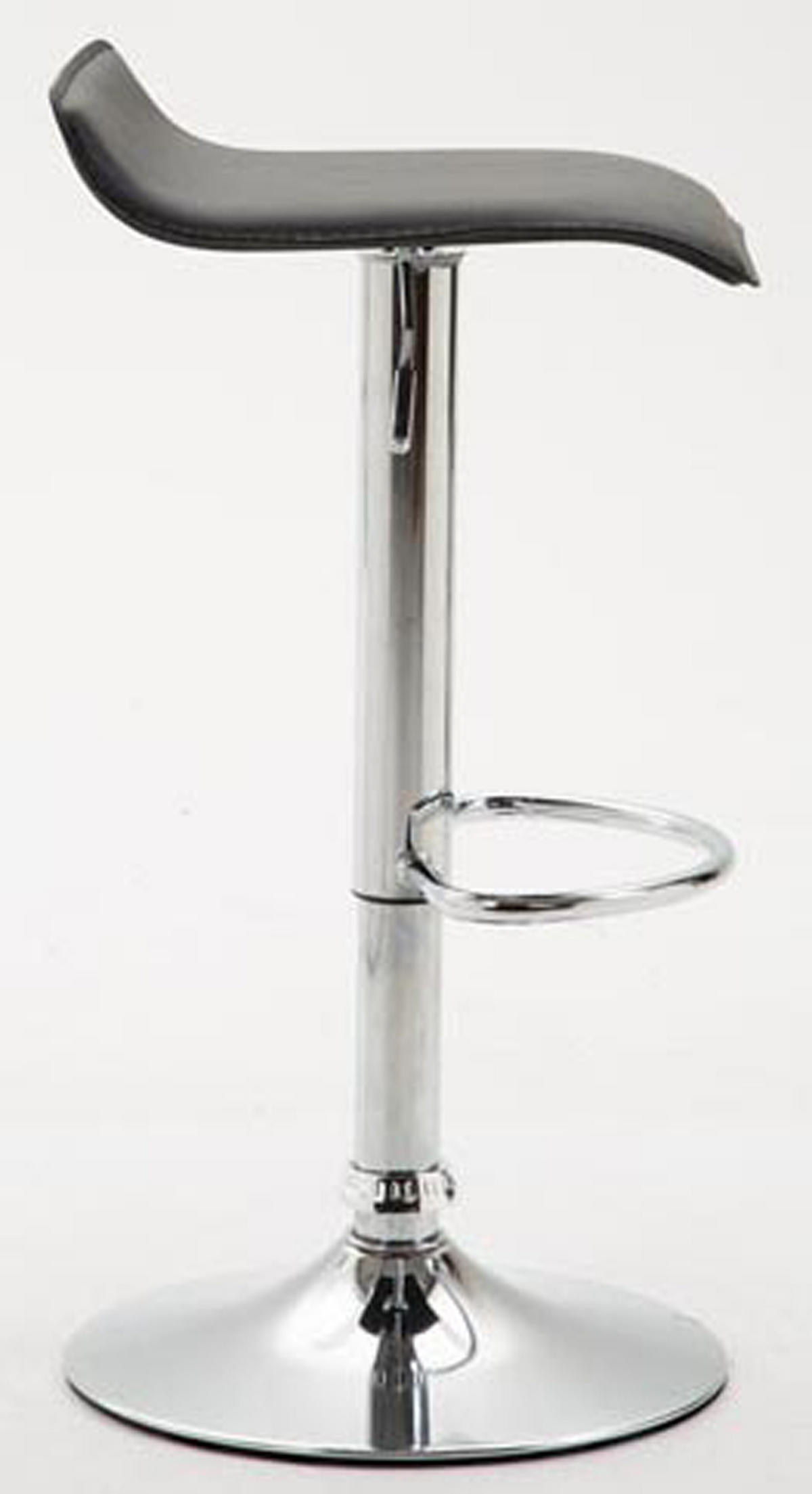 BARHOCKER 2er Set Dynasty Kunstleder chrom schwarz - Chromfarben/Schwarz, Kunststoff/Metall (36/84/39cm) - TPFLiving