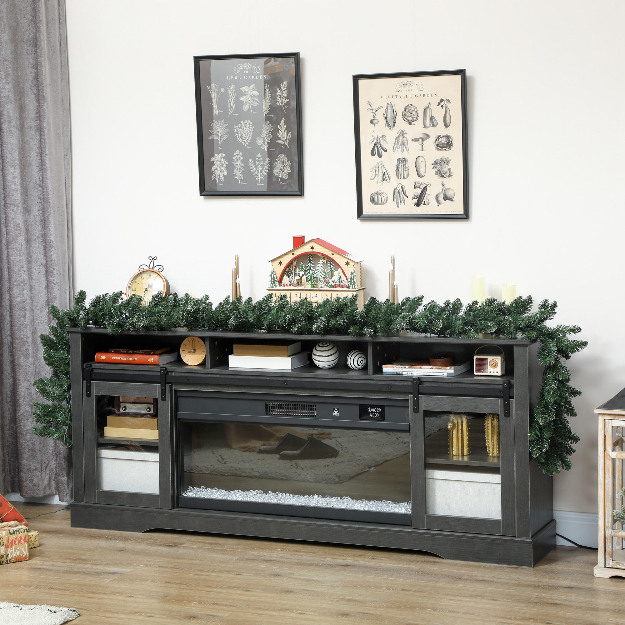 2,7 m künstliche Weihnachtsgirlande Dekoration mit 216 Spitzen Tannengirlande - Grün, Kunststoff (270cm) - HOMCOM