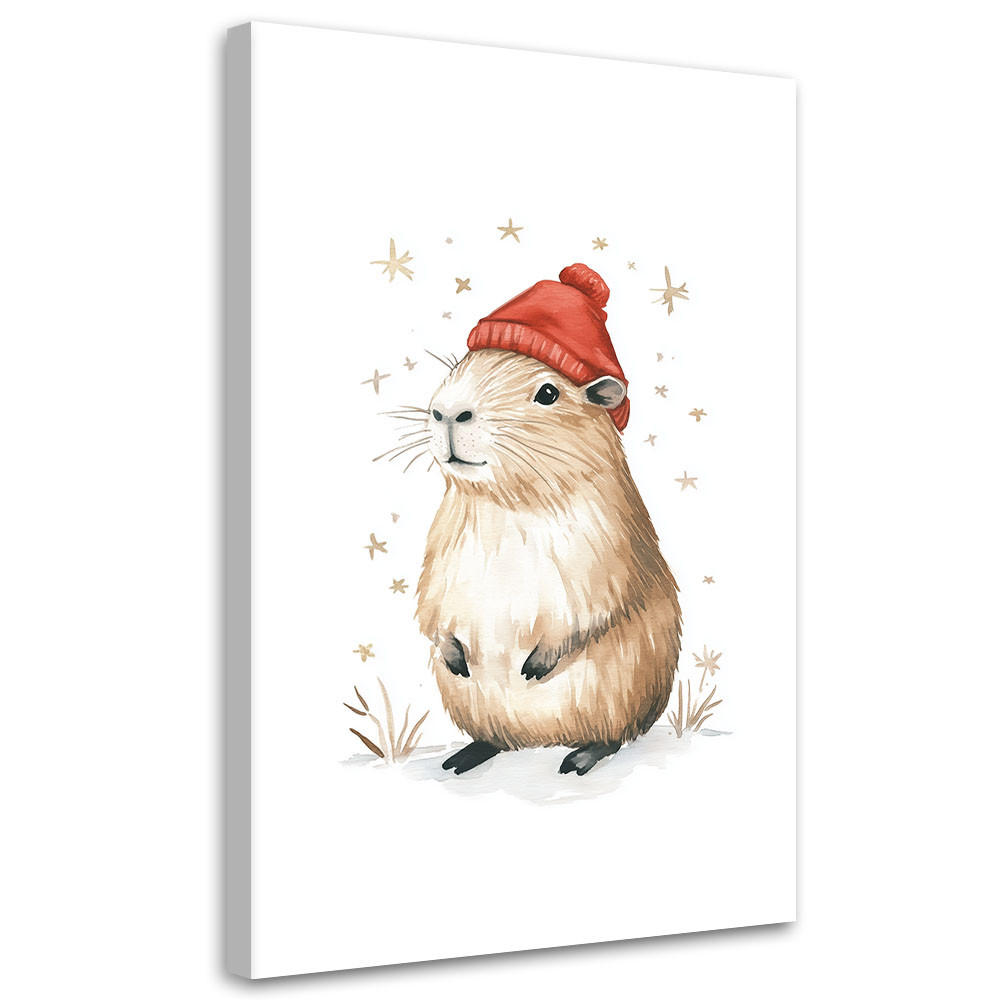 LEINWANDBILD Capybara-Tiere 80x120cm - Multicolor, Textil (80/120cm) - Feeby