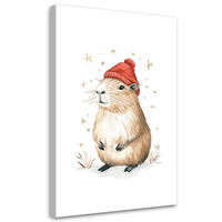 LEINWANDBILD Capybara Tiere - Multicolor, Textil (70/100cm) - Feeby