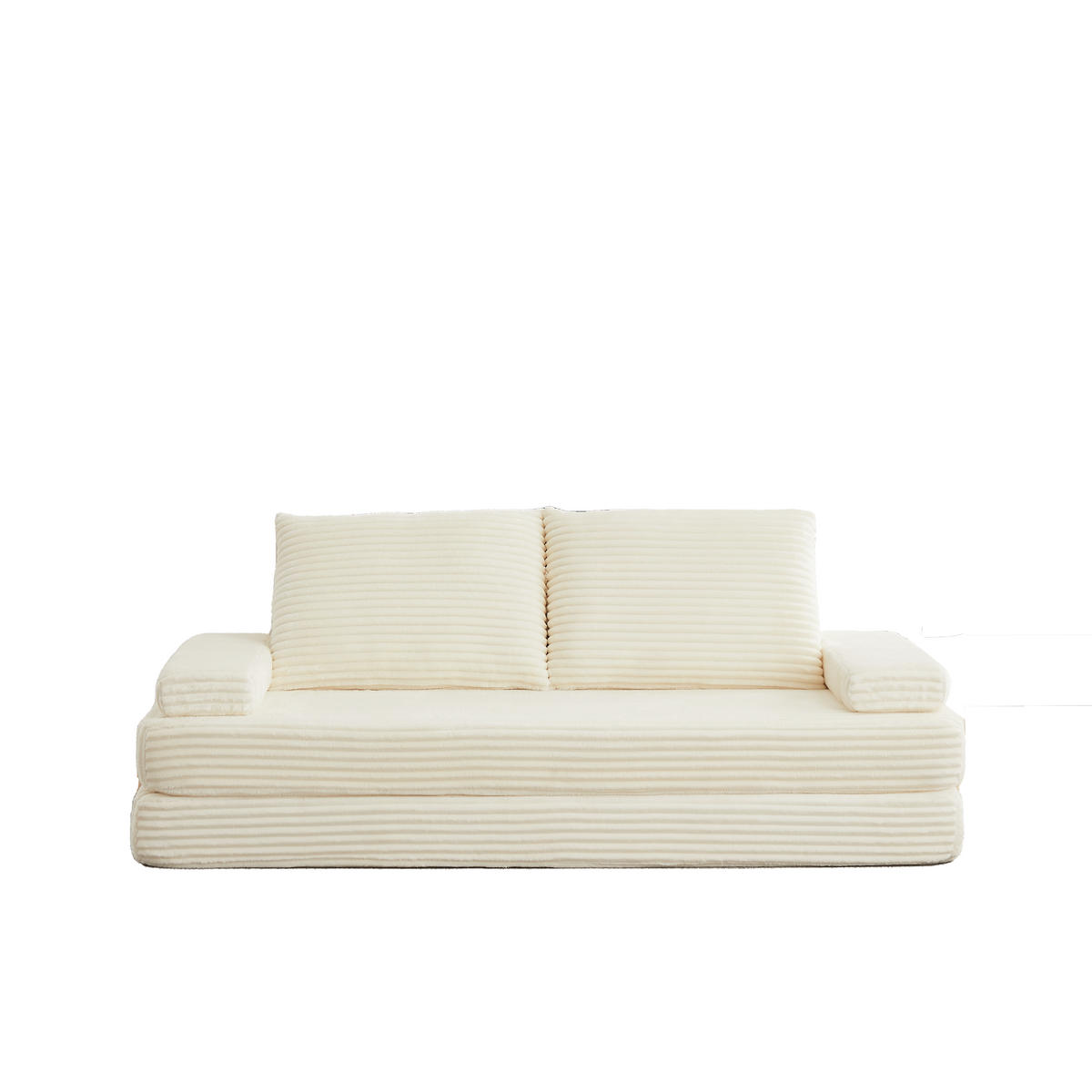 SCHLAFSOFA 211 cm frei kombinierbar mit dreieckigen Rückenlehnen, DE-42722, Grau - Beige, Textil (211.5/62/106.5cm) - ComfortXL