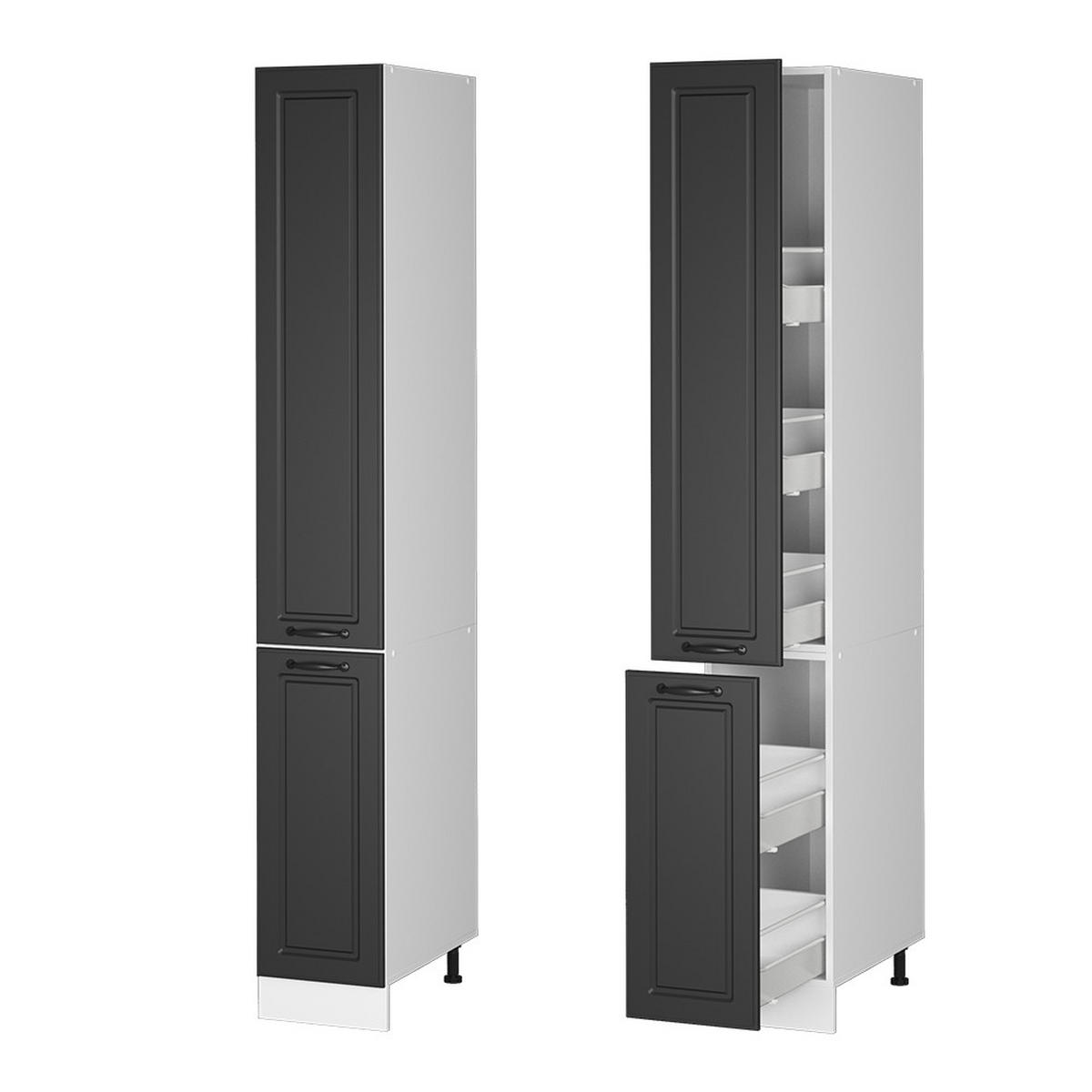 APOTHEKERSCHRANK R-Line Anthrazit Landhaus 30 cm - Dunkelgrau/Anthrazit, Holzwerkstoff (30/206.8/57.2cm) - Vicco