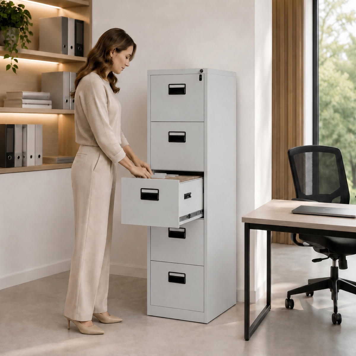 AKTENSCHRANK aus Metall SARA V5 460 x 1625,5 x 600 mm - Grau, Metall (46/163/60cm) - Jan Nowak