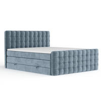 BOXSPRINGBETT Velouria Blau Grau 180/200 cm - Blaugrau/Schwarz, Holz/Holzwerkstoff (180/200cm) - Maison de Reve