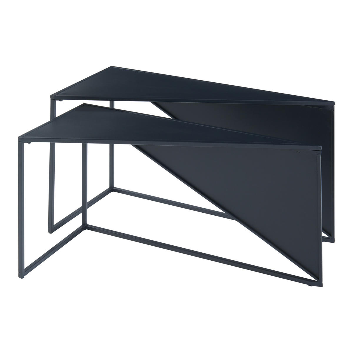 SATZTISCH Kungsör - Schwarz, Metall (74/36/44.5cm) - [en.casa]