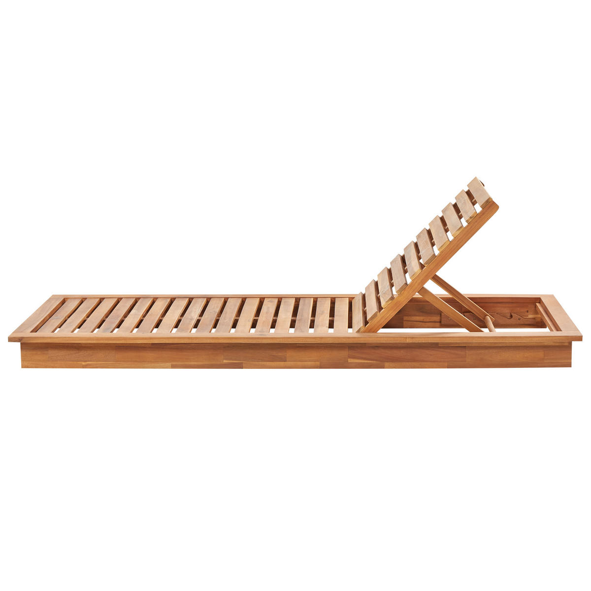 GARTENLIEGE hellbraun Granari - Hellbraun, Holz (70/77/190cm) - Beliani