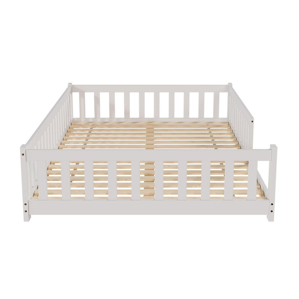 KINDERBETT Naya weiß mit Matratze 140x200 cm - Weiß, Holz (140/200cm) - Juskys