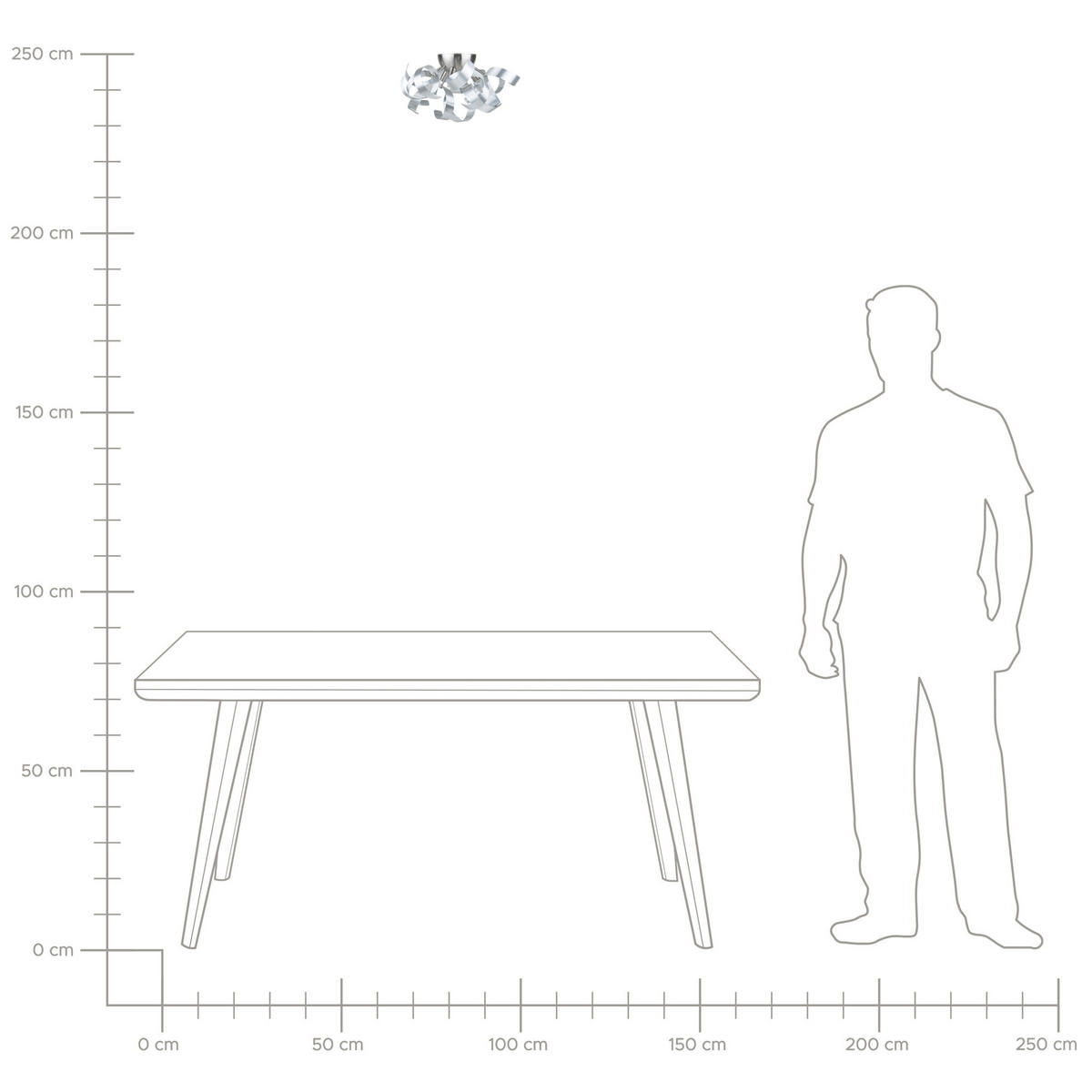 WANDLEUCHTE Icana 38/38/19 cm - Silberfarben, Metall (38/19/38cm) - Beliani