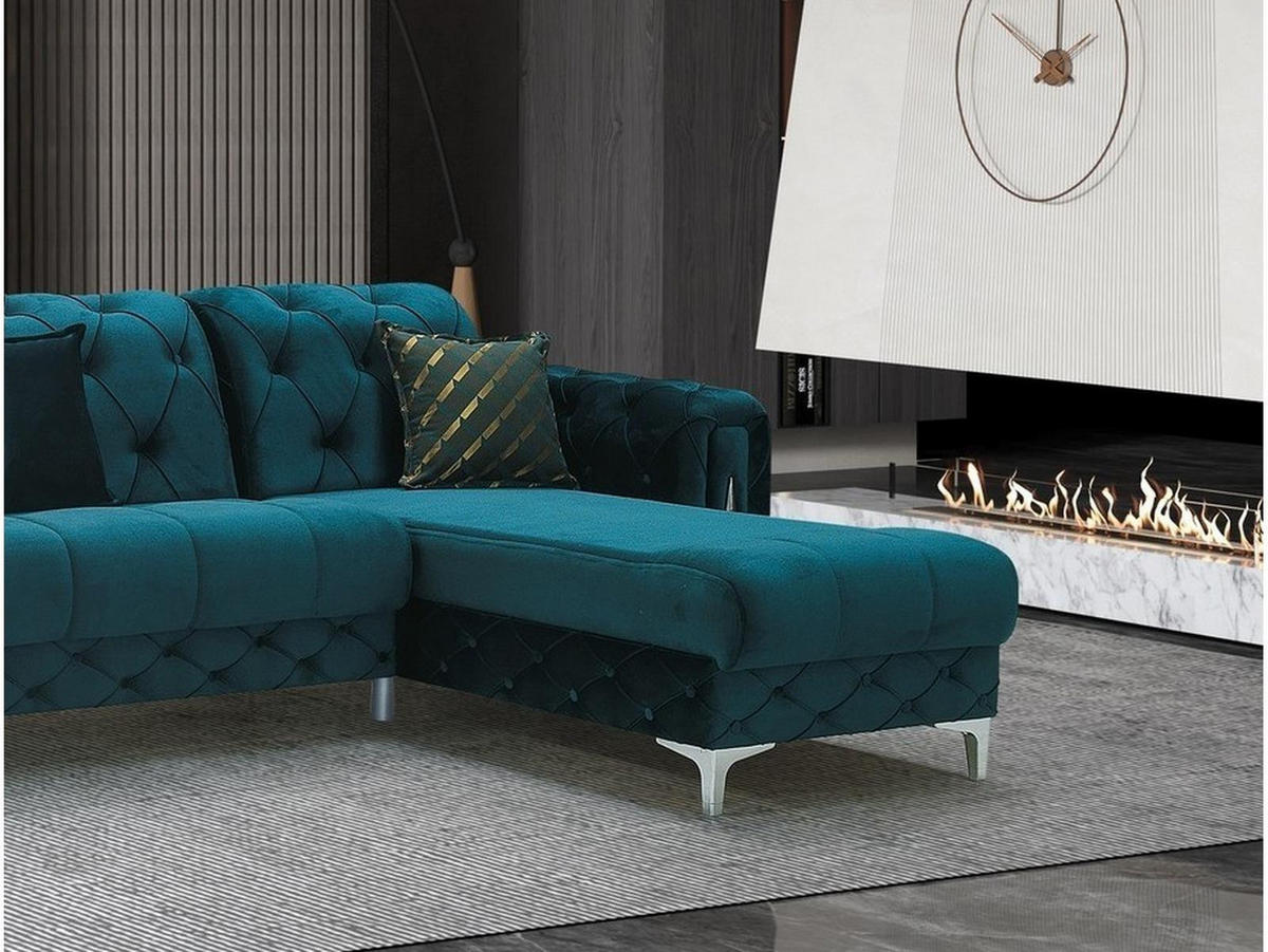 ECKSCHLAFSOFA Patna Grün Relax - Langer Schenkel Links - Grün, Holzwerkstoff/Kunststoff (310/180cm)