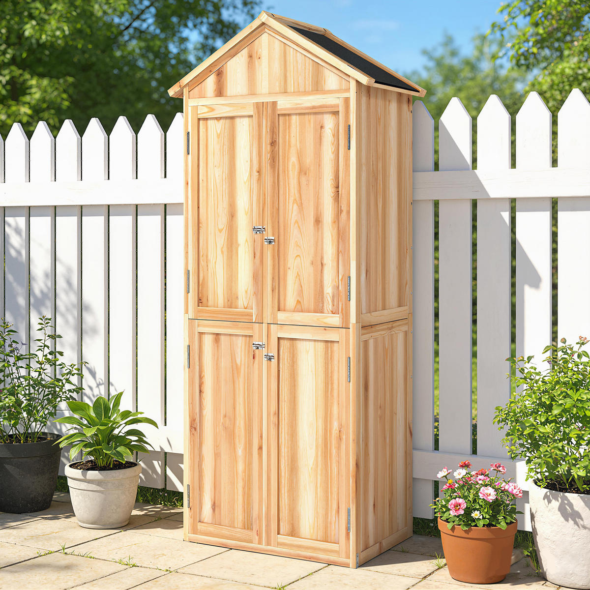 GERÄTESCHUPPEN DE-17612 Naturholz - Naturfarben, Holz (82/190/50cm) - ComfortXL
