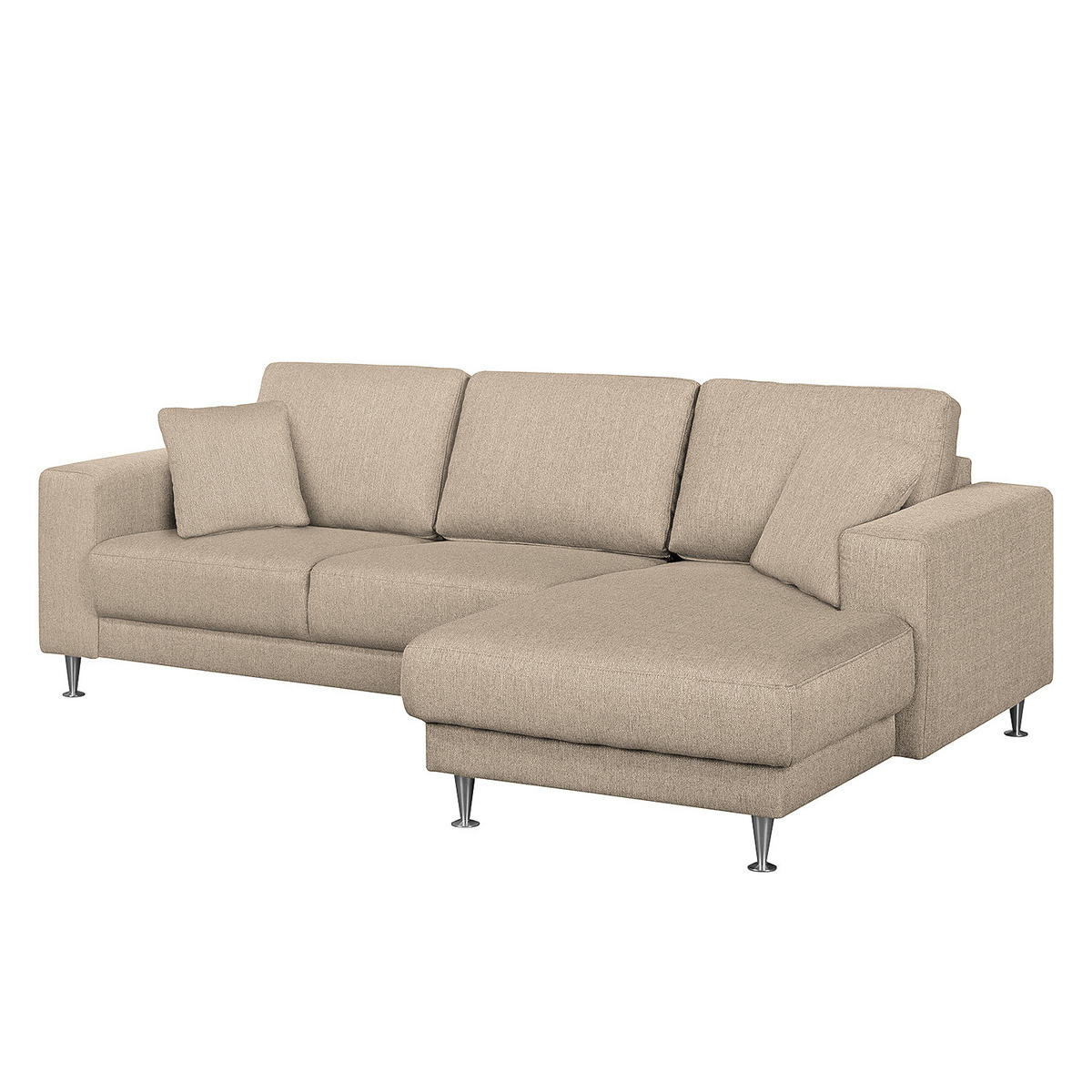 ECKSOFA mit Longchair - Strukturstoff - Kaschmir, Textil (235/150cm) - home24