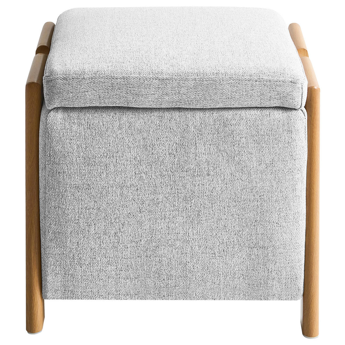 POUF cu spațiu de depozitare textil 45 cm gri deschis Edland - gri deschis, material textil (45/44/43cm) - Beliani