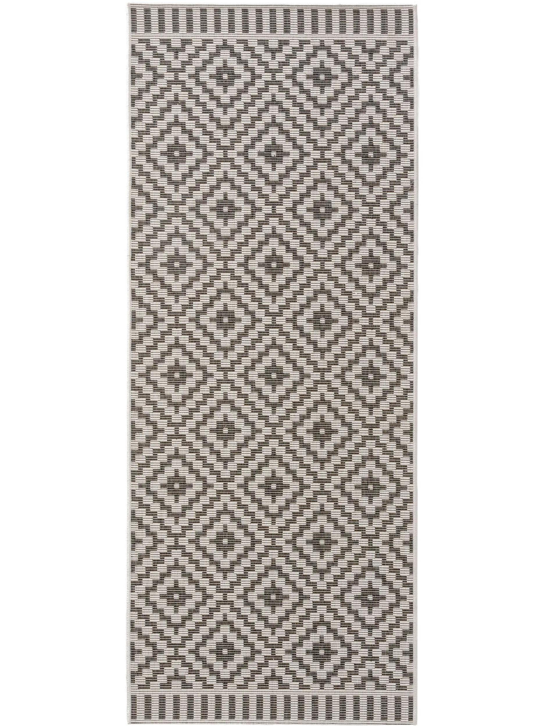 OUTDOORTEPPICH Metro Schwarz/Weiß 80x200 cm - Schwarz, Textil (80/200cm) - benuta Nest