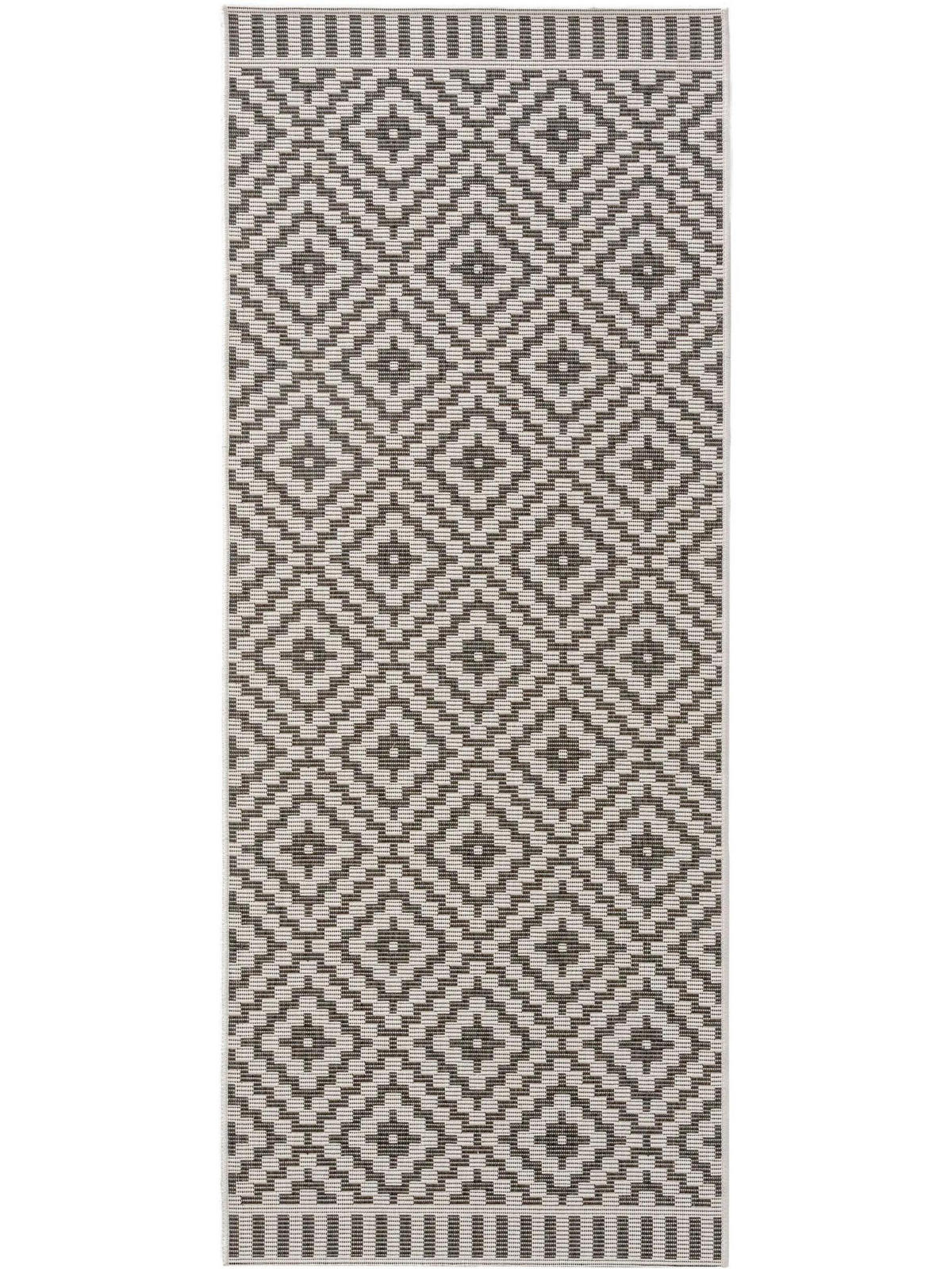 OUTDOORTEPPICH Metro Schwarz/Weiß 80x200 cm - Schwarz, Textil (80/200cm) - benuta Nest