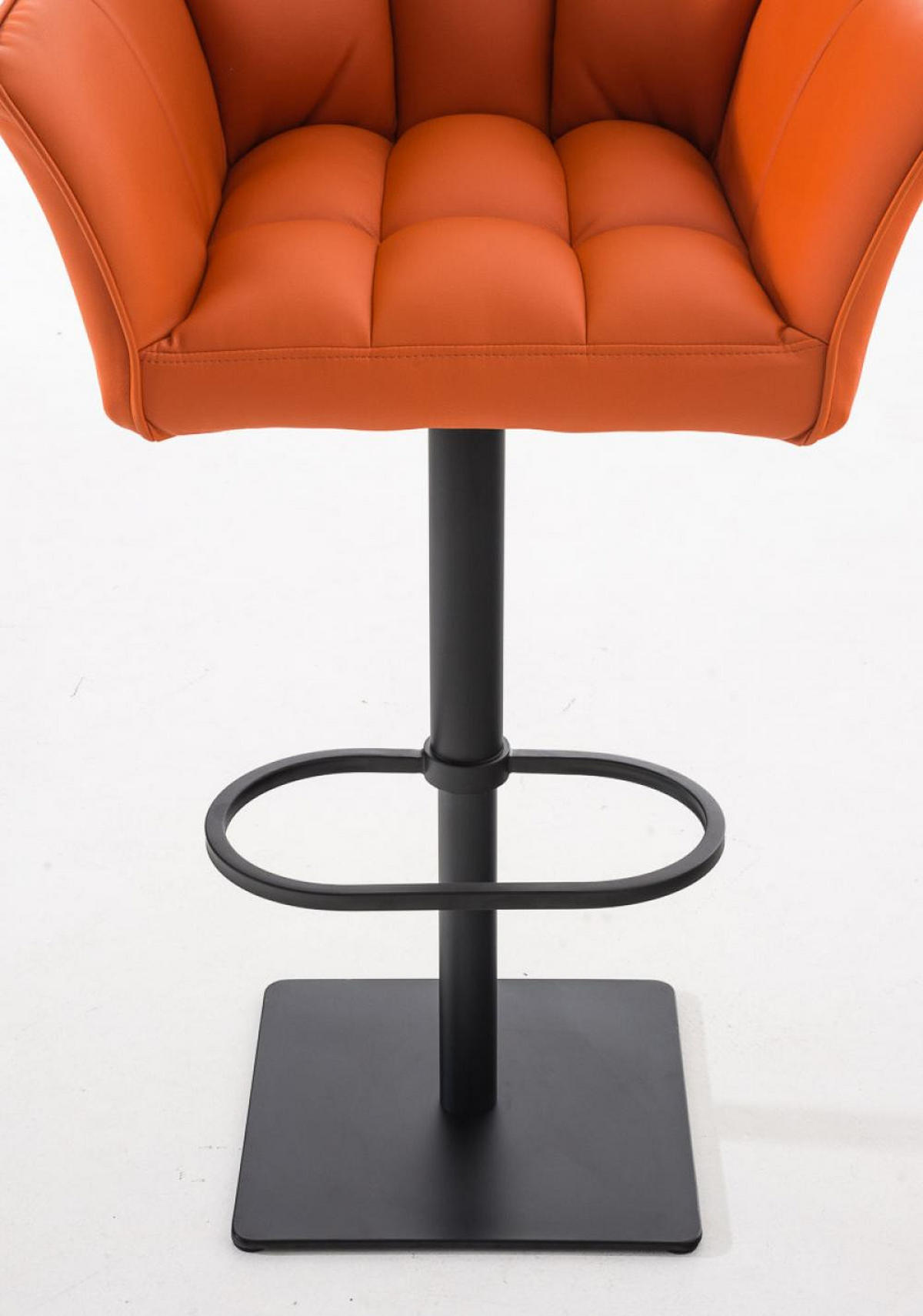BARHOCKER 2er Set Lederlook Orange - Schwarz/Orange, Textil/Metall (64/88/45cm) - CLP