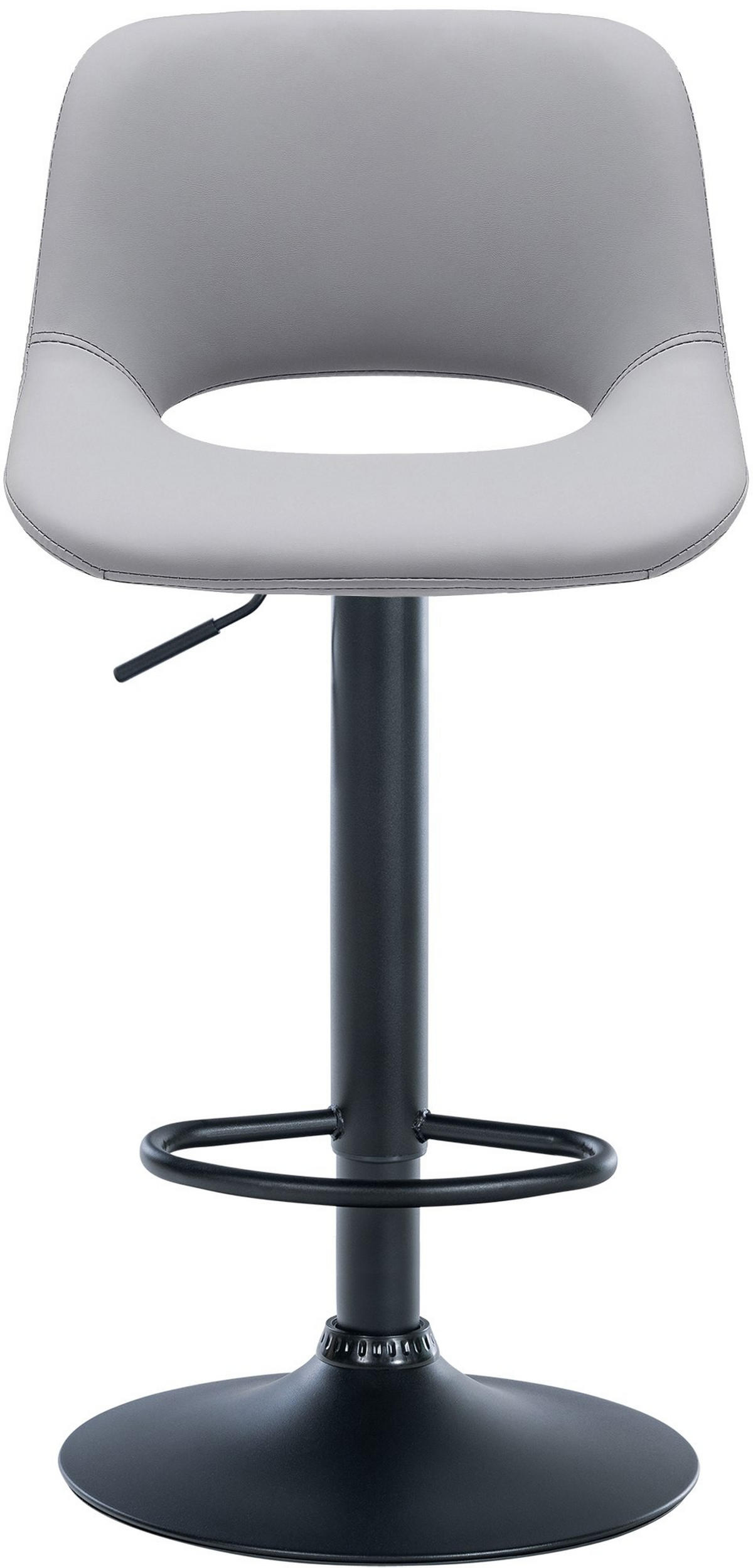 BARHOCKER JAKSON Grau Kunstleder Schwarz - Grau, Leder/Metall (42/86/46cm) - DELUKE