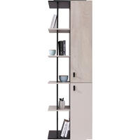 REGALKOMBINATION Spuki in Schwarz, Eiche und Beige – Standregal - Schwarz, Holzwerkstoff (80/200/120cm)
