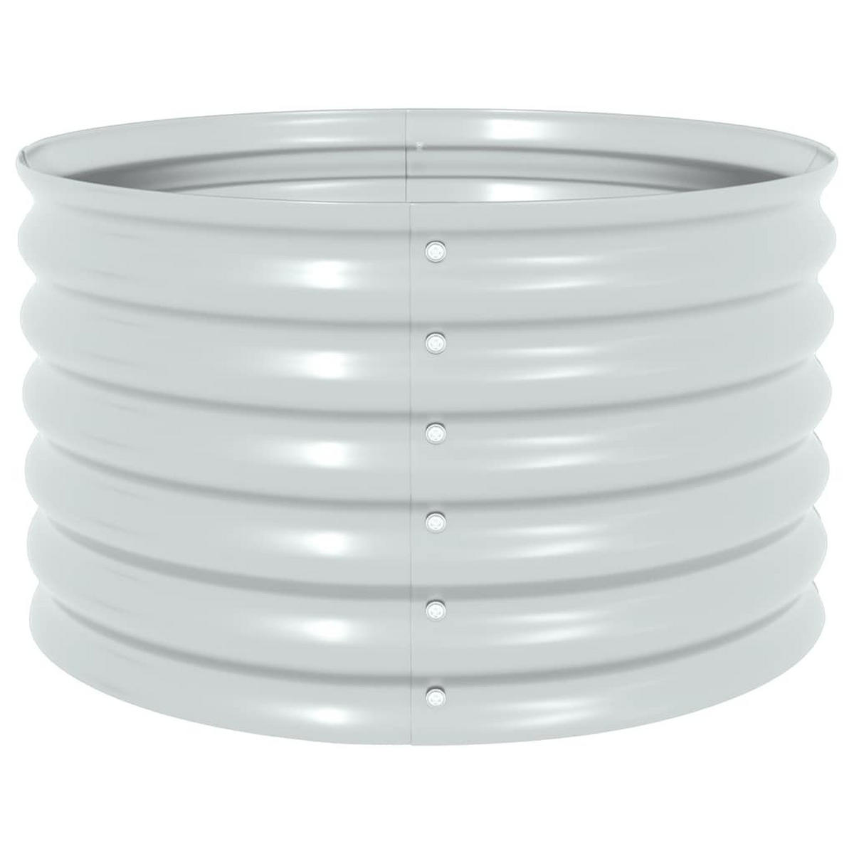 RUNDES Hochbeet für Garten BLUMO | Verzinkter Stahl | 80x80x44cm, Silber - Silberfarben, Metall (80/44/80cm) - DELUKE