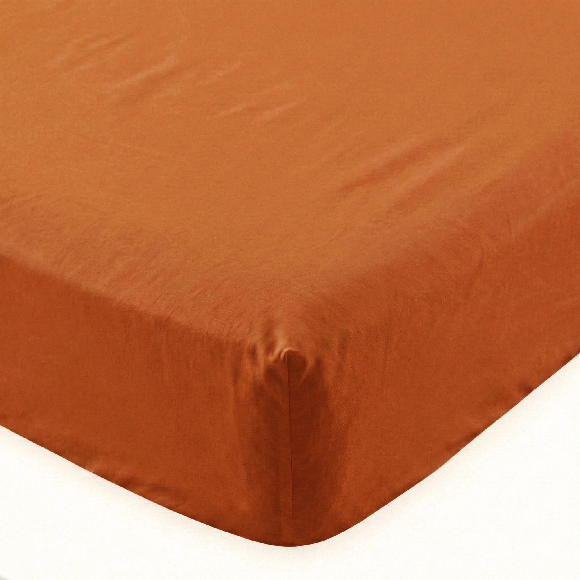 SPANNBETTTUCH basic 105x200x32 cm terrakota - Terracotta, Textil (105/200cm) - Happy Friday