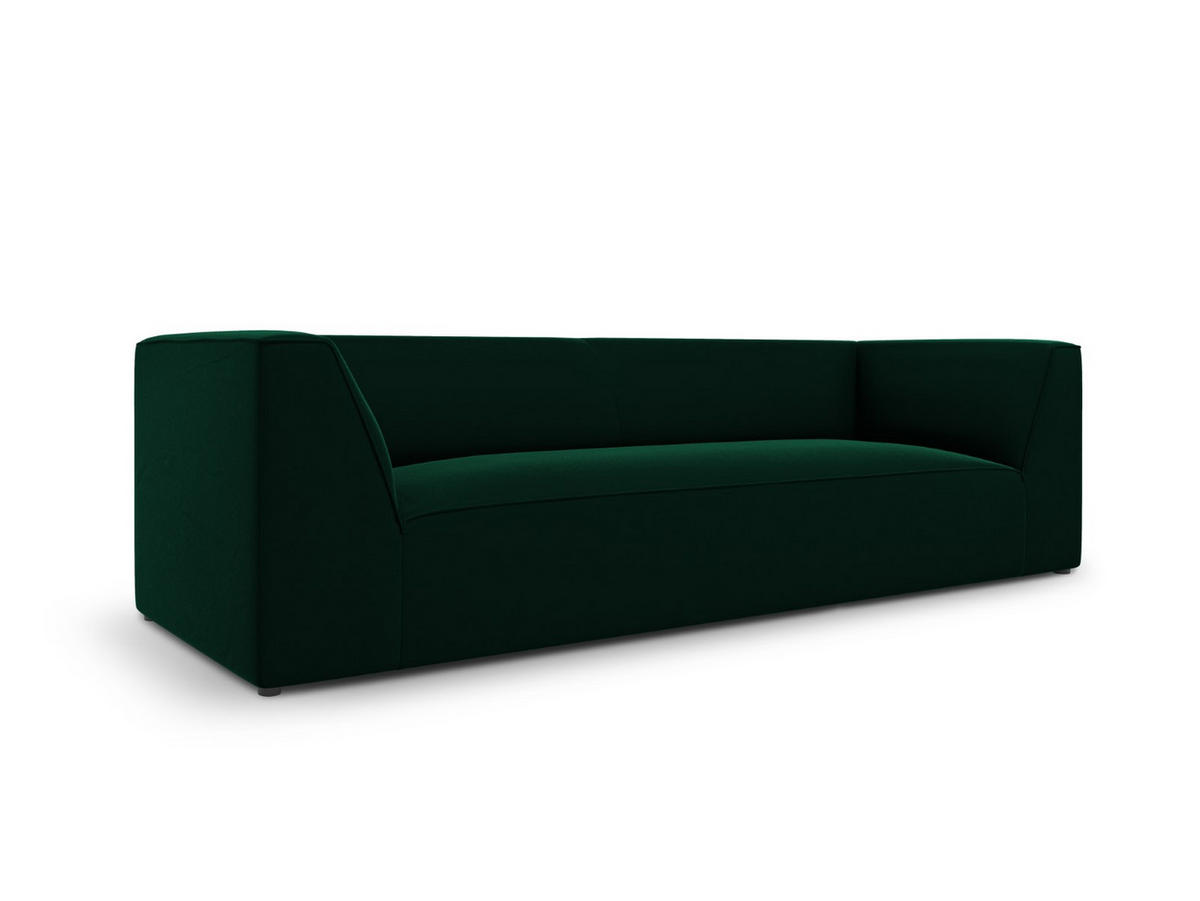 SOFA Ruby aus Samt flaschengrün 3 Sitzplätze - Dunkelgrün, Textil (93/69/232cm) - Micadoni